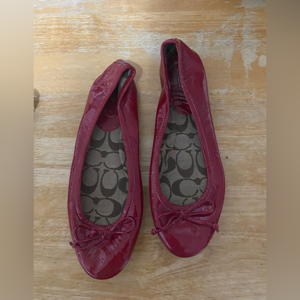 Red Coach ballet flats Sz 8